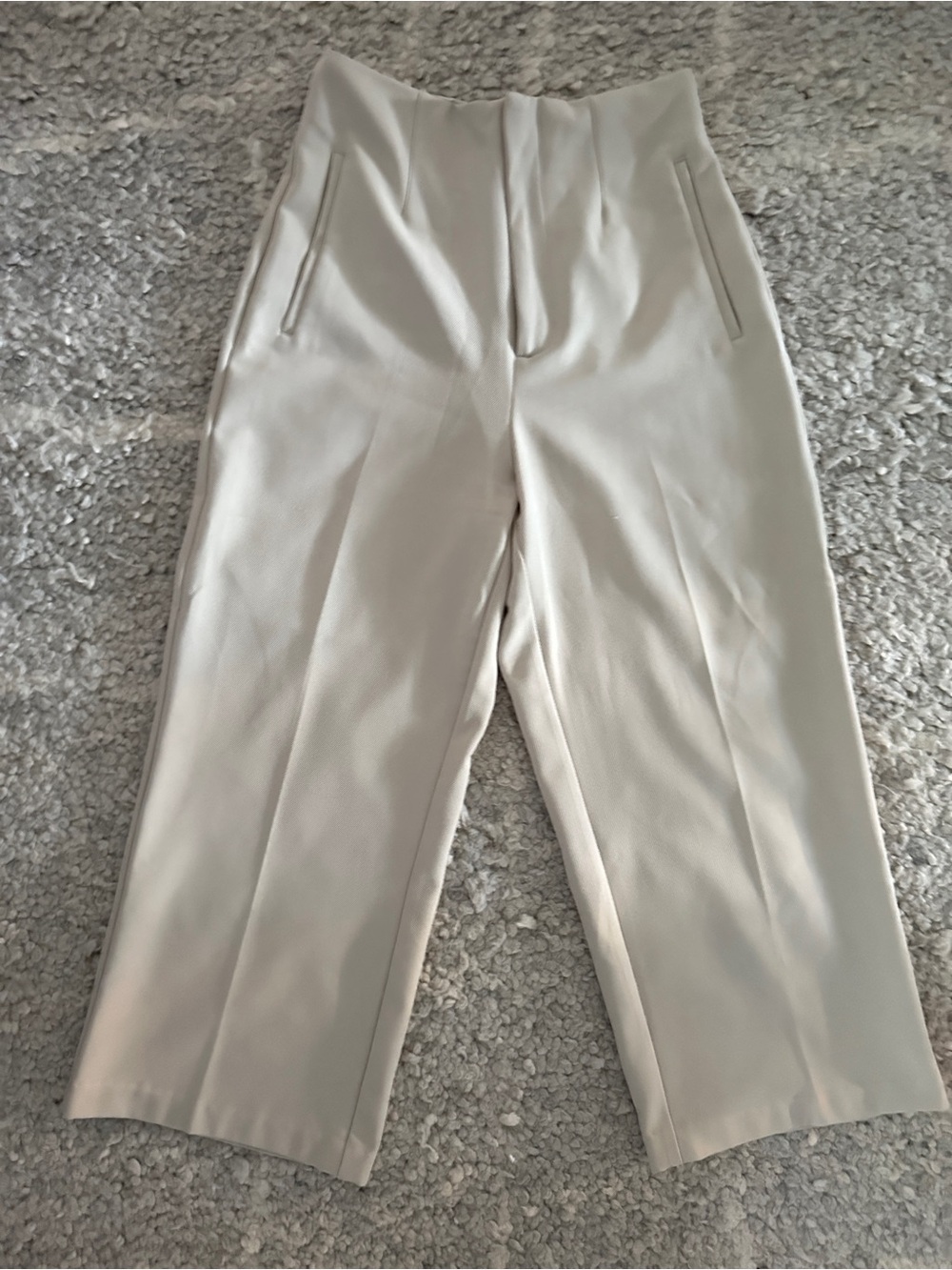Zara High Waist Wide Leg Crop Pant
